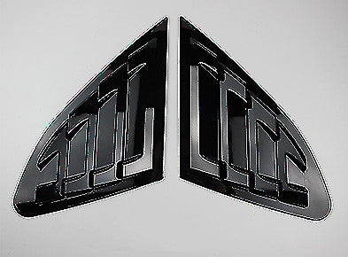 for Chevrolet Malibu 2016-24 Bright Black Window Louvers Rear Vent Cover Trim 2X