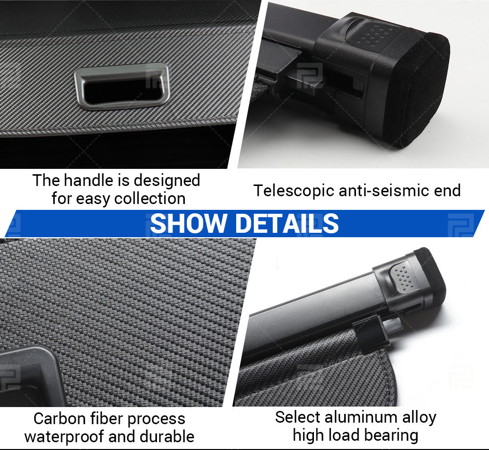 Rear Trunk Cargo Cover Luggage Carrier Curtain for Lincoln Nautilus 2022-2023 B n