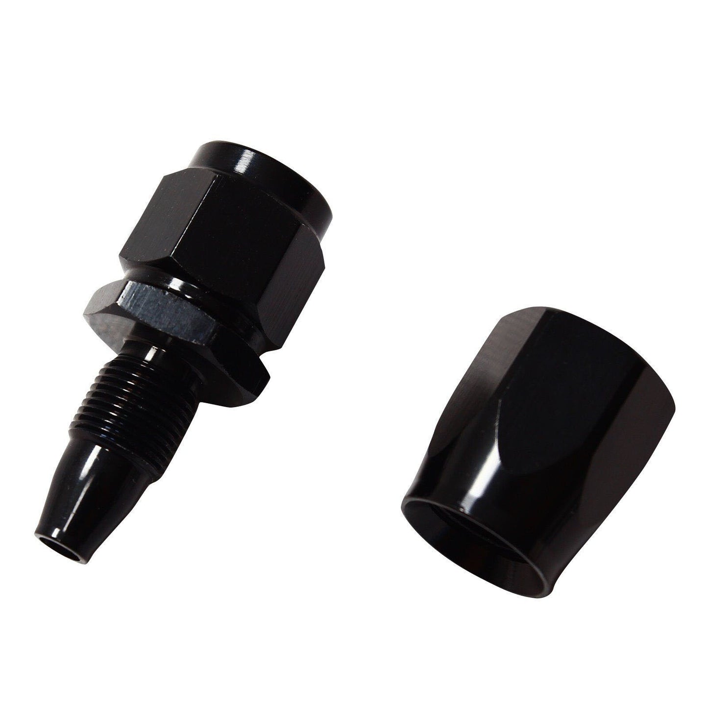 4PCS AN8 0 Degree Straight Fuel Oil Gas Line Hose End Fitting Connector Black