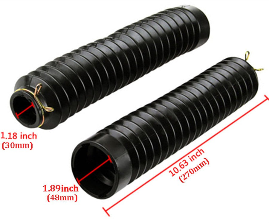 2x Universal Motorcycle Bike Rubber Front Fork Cover Gaiters Gators Boots Balck Q