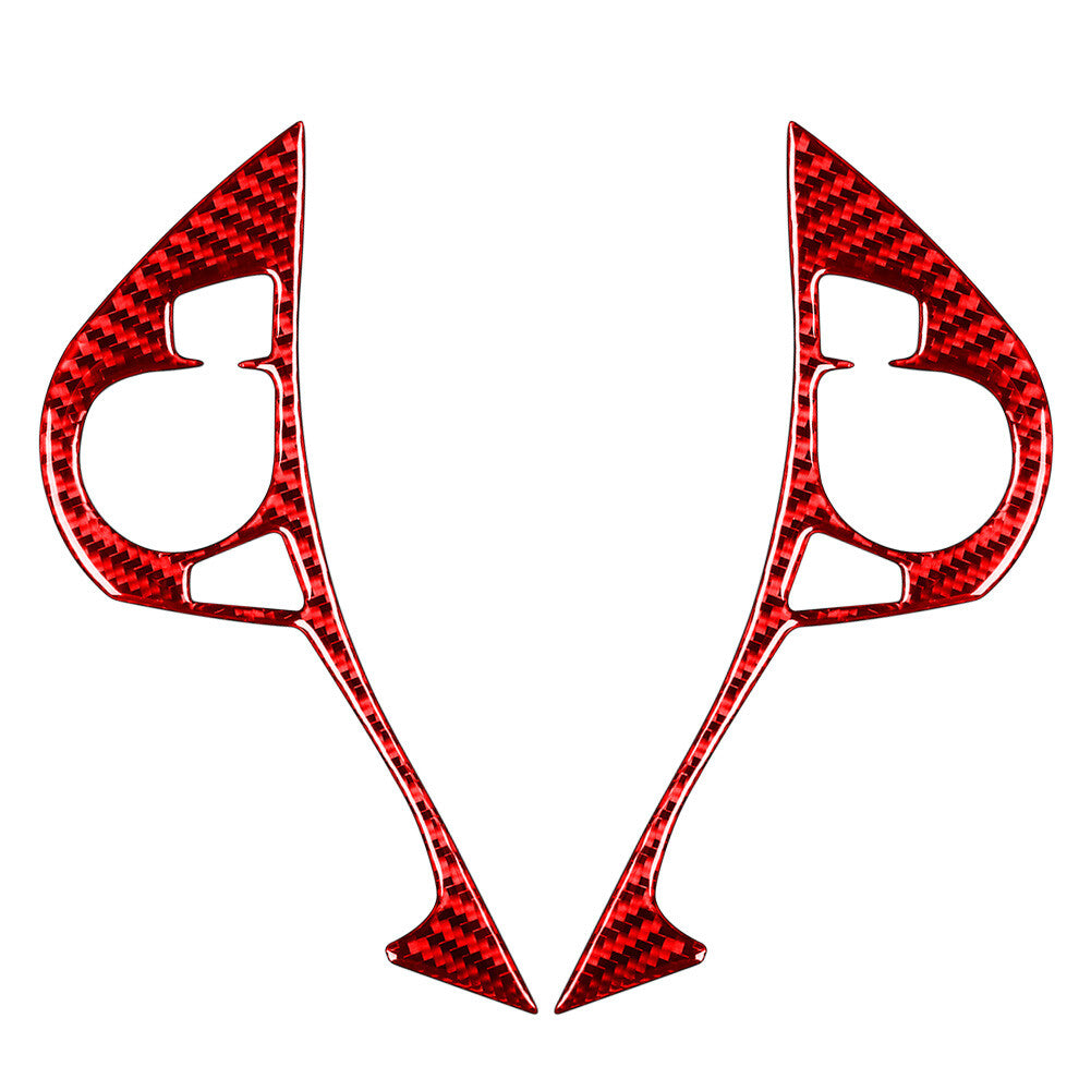 Interior Steering Wheel Button Cover Carbon Fiber Red for Honda Accord 2013-17