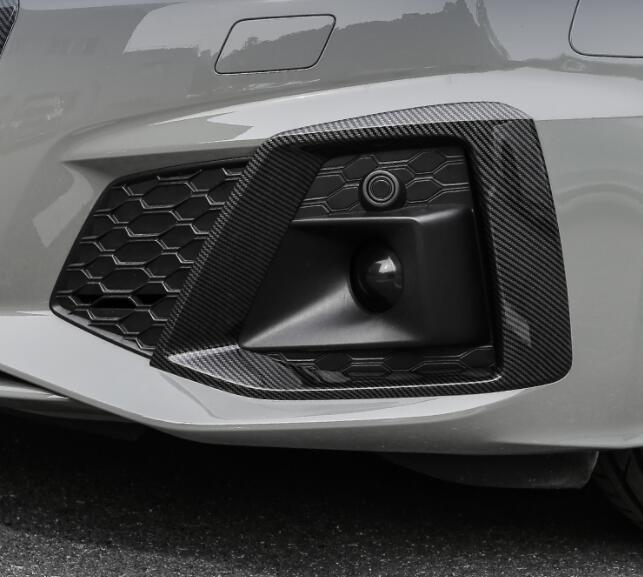 for AUDI A5 S5 2020-21 Carbon fiber ABS Front Fog Light Lamp Frame Cover Trim 2x