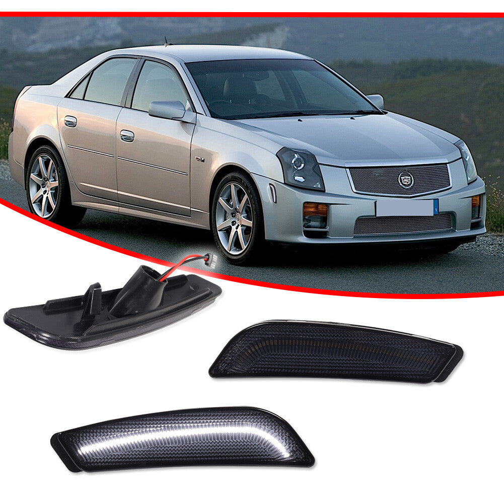 Suitable for 03-07 for Cadillac CTS CTS V front marker light, smoke lens, white LED light- v