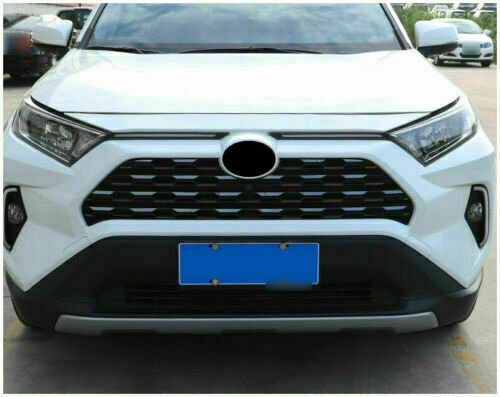 for Toyota RAV4 2019-2022 Glossy Black Front Hood Grill Grille Trim Strips 1Set