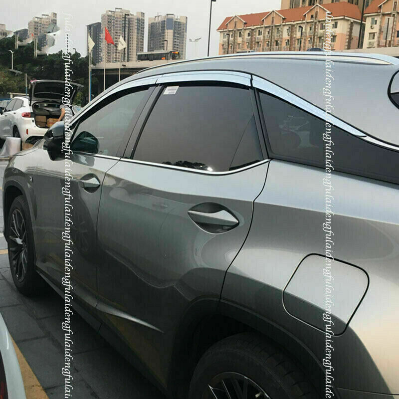 for LEXUS RX350 450h 2016-2021 Chrome Window Vent Visor Sun Rain Guard Deflector
