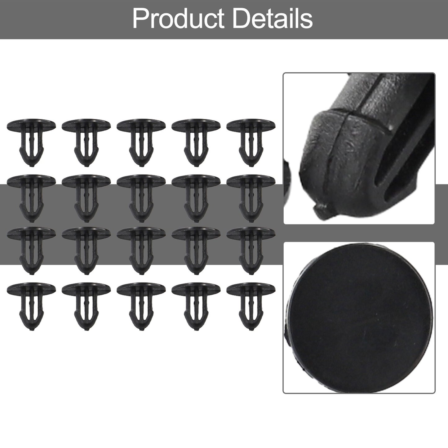 Suitable for 91501-SL4-003 clips, grid clips, black head, 13 mm diameter nylon
