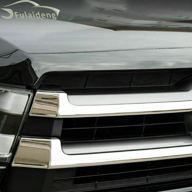 Chrome ABS Front Bumper Mesh Grille Cover Trims for Toyota Highlander 2017-2019