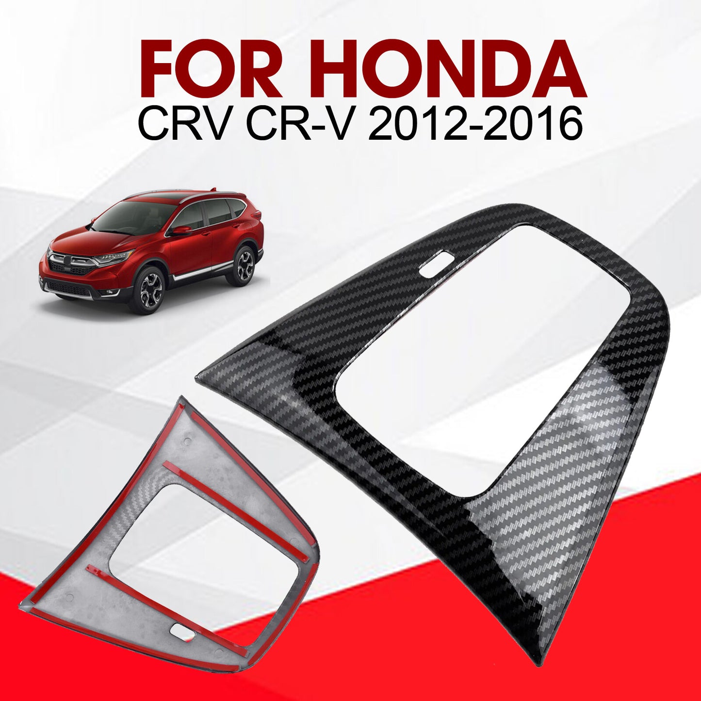 Carbon Fiber Look Gear Shift Panel Trim Cover for Honda CRV CR-V 12-16