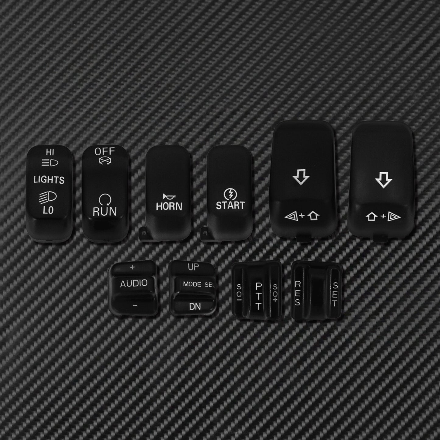 Black Cap Buttons + Handlebar Control Switch Housing Cover for Harley Touring Q
