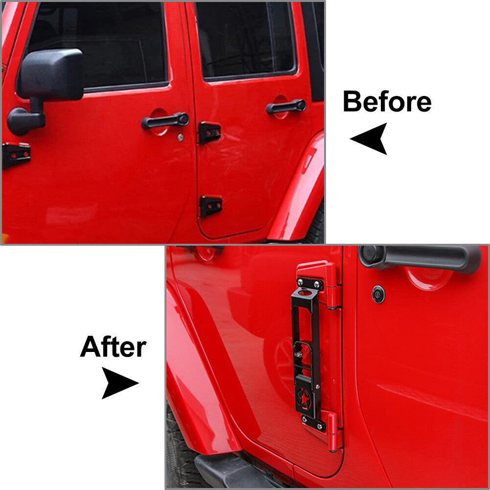 Door Hinged Step Pedals Foot Pegs for Jeep for Wrangler JK JL