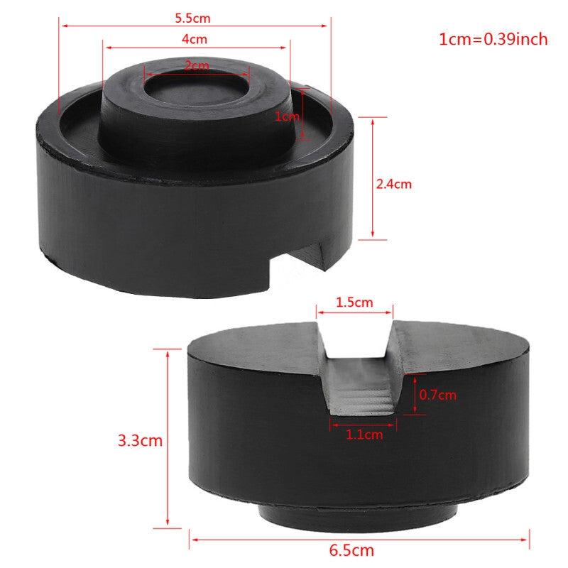 2xCar Black Rubber Slotted Floor Lift Jack Pad Frame Rail Adapter Protector Pad
