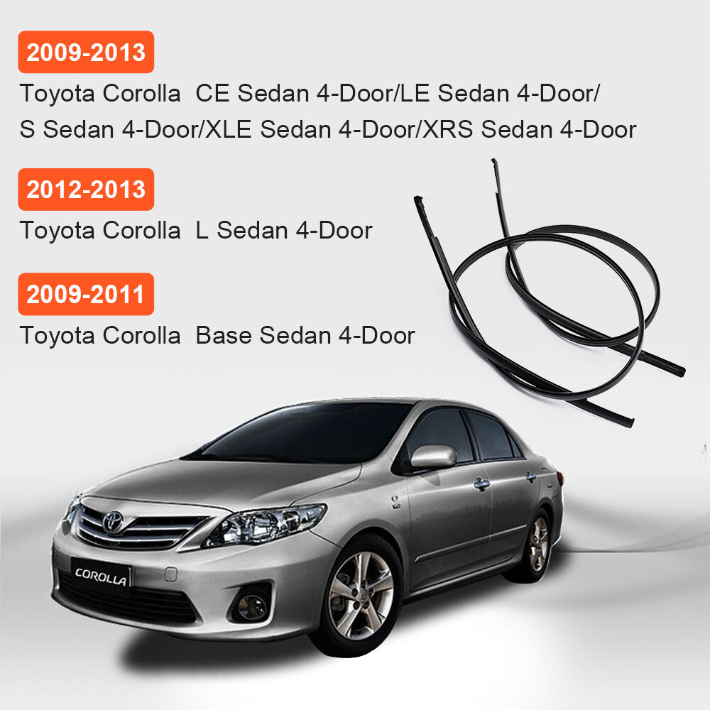 2 for 2009-2013 for Toyota for Corolla Left & Right Roof Trim Seal Replace 75555-02110