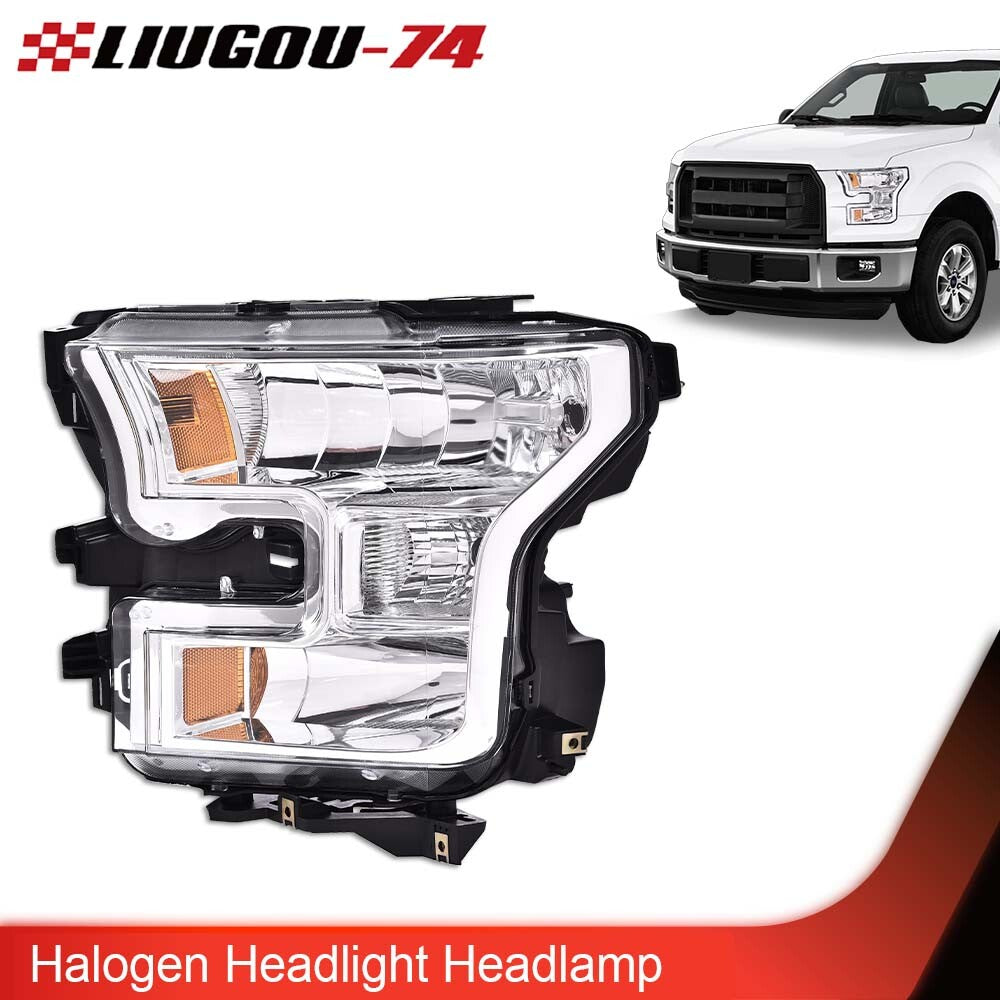 Amber Headlight for CHRome Headlight LH Driver Side Fits 2015 - 2017 for F150 - v