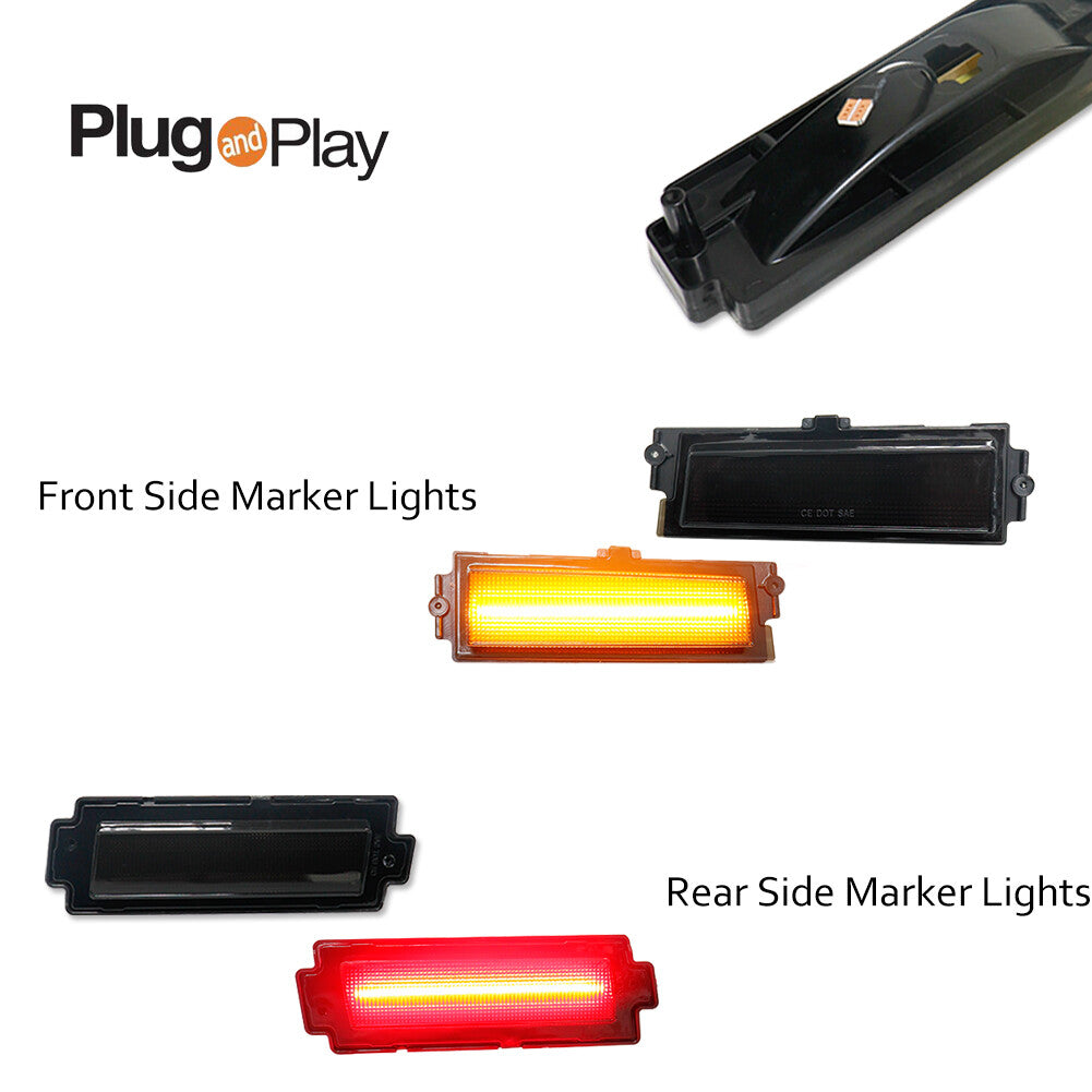 Suitable for 81-88 Monte Carlo SS smoked front and rear amber red LED side marker lights- v