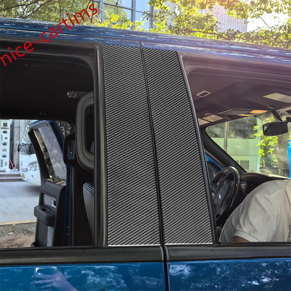 4¡ÁSoft Carbon Fiber Door Window B Pillar Post Panel Trim for Ford F150 2009-2014