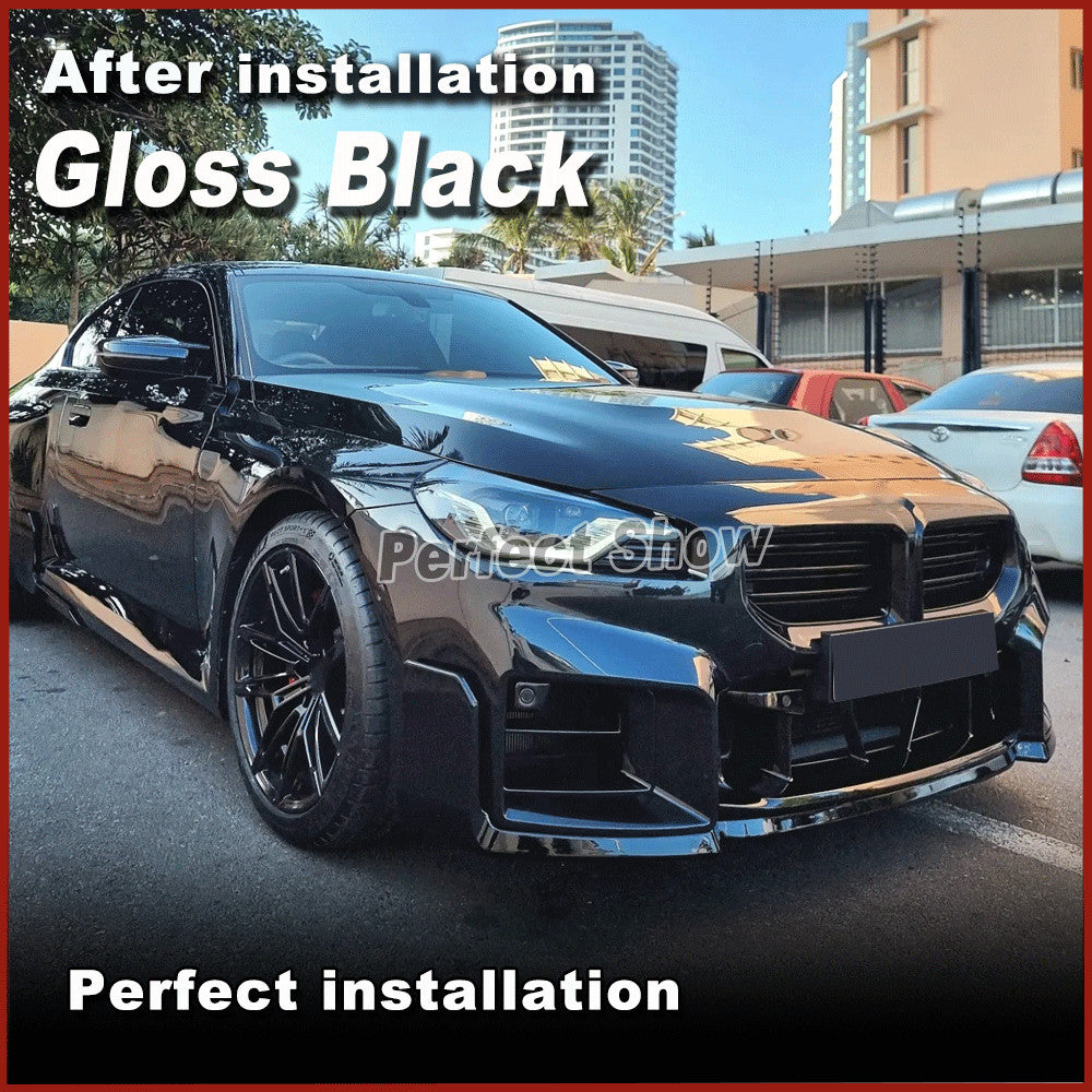 Fit for BMW G87 M2 Coupe 2022-24 Gloss Black Front Bumper Lip Spoiler Splitters