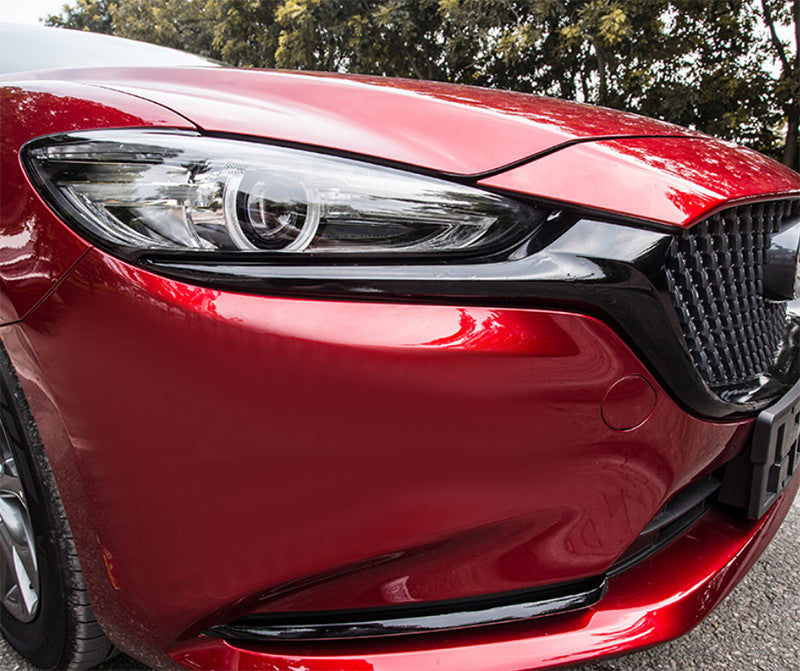 for Mazda 6 2018-2021 Glossy Black Front Bumper Grille Grill Garnish Cover Trims