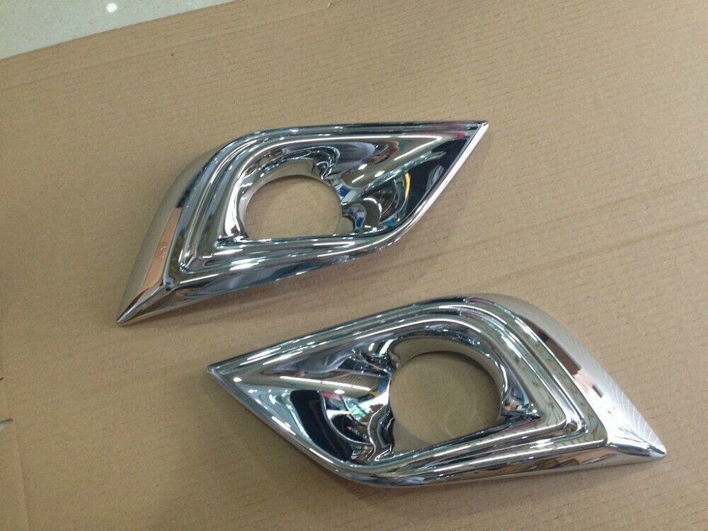 2X ABS Chrome Front Bumper Fog Light Lamp Trim Cover for Nissan Murano 2015-2018