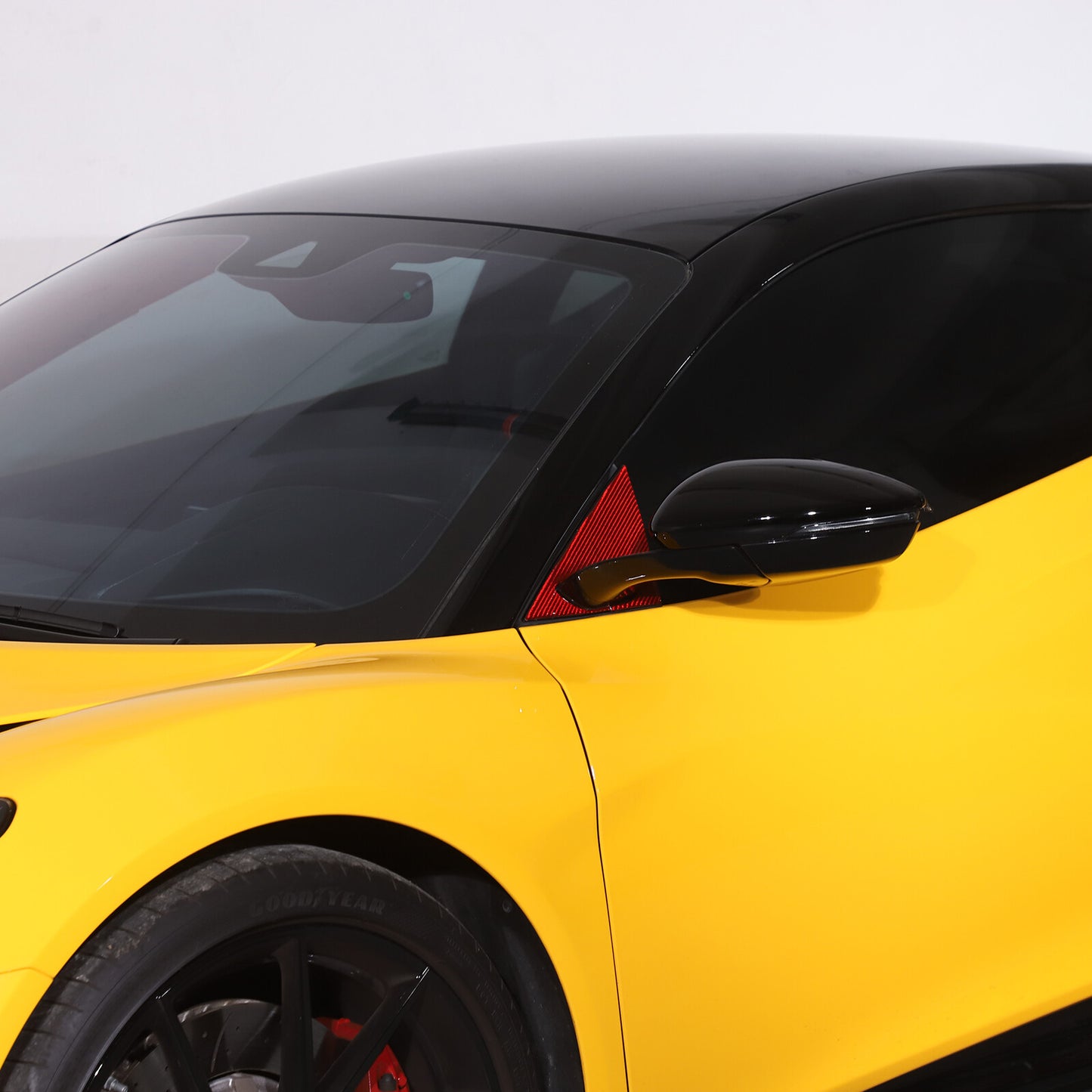 Red carbon fiber front door A-pillar triangular trim suits for Lotus EMIRA 2022-2024.