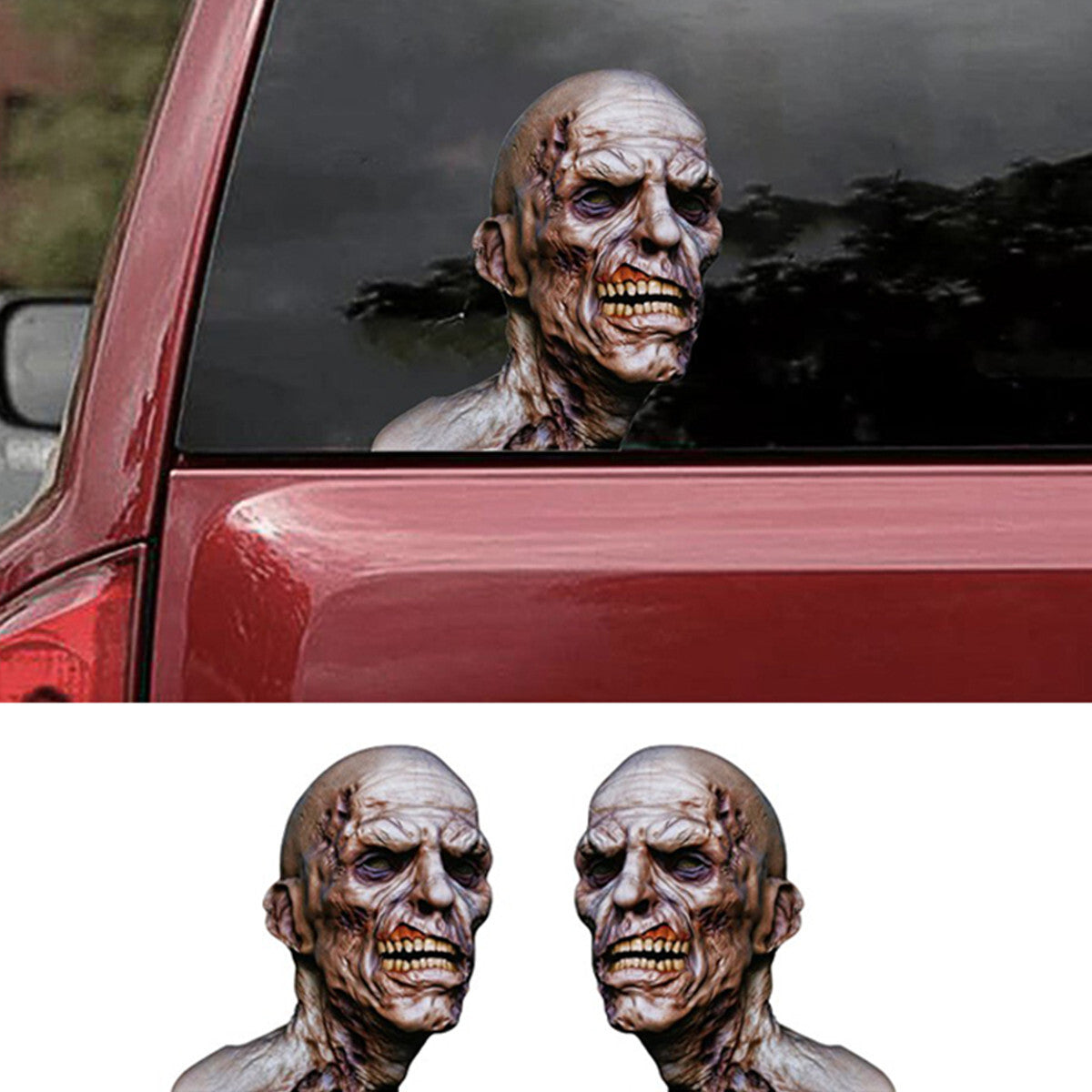 2x 3D Skull Hood Decal Graphic Sticker Car Body Window Bumper Vinyl Decoration