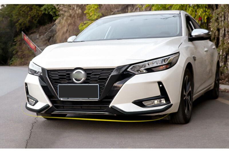 for Nissan Sentra Sylphy 2020-2022 Black Steel Front Bumper LR Lower Strip Trim
