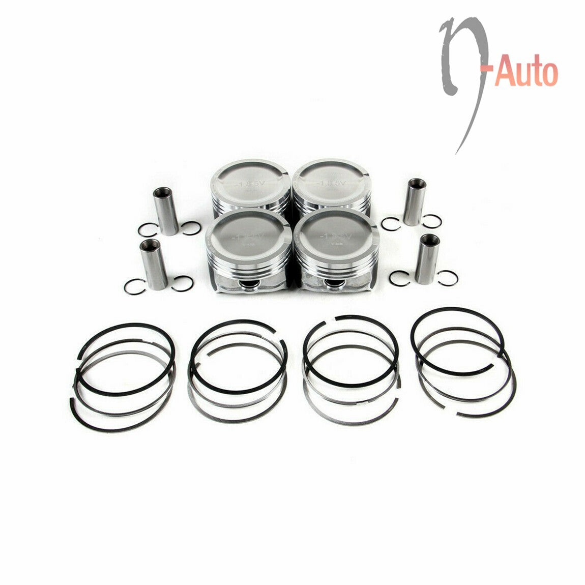 1.8T 4Pcs Piston w/ Ring Set Fit for VW for GOLF /GTI MK4 for AUDI A3 for A4 TT