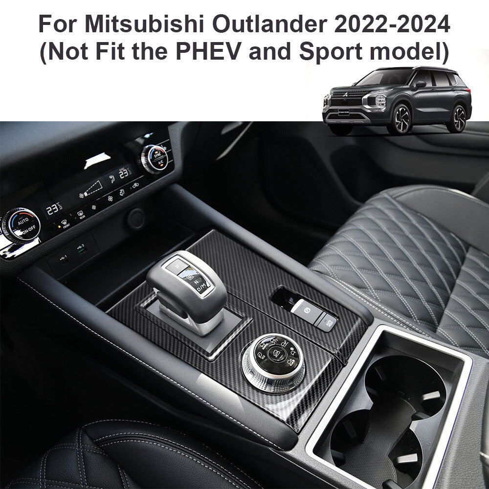 Carbon Fiber Style For 2022-24 for Mitsubishi Outlander Gear Shift Panel Cover Trim