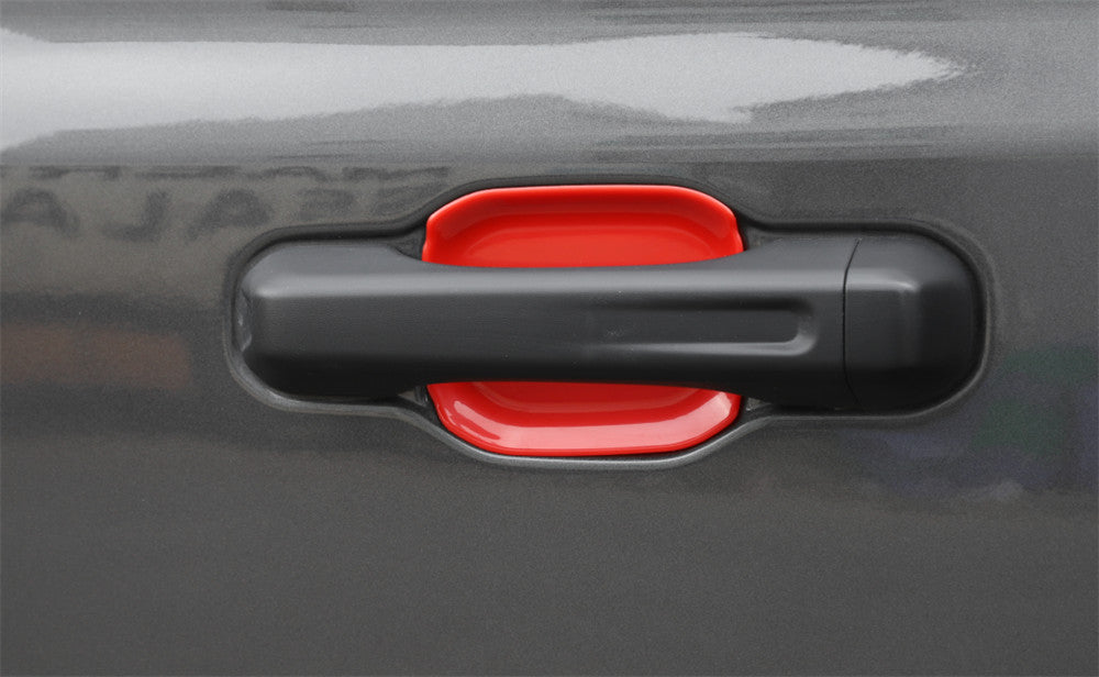 4¡ÁRed ABS Outer Side Door Handle Bowl Cover Trim for Jeep Gladiator JT 2020-2022