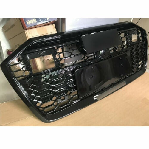 for Audi A6 S6 2019-2024 RS6 Style Grille Front Honeycomb Radiator Grill W/ ACC