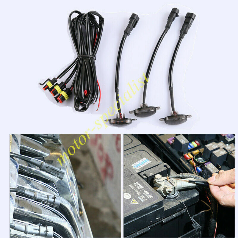 for Toyota Sequoia 2016-2024 white Style Front Grill LED Marker Light Kit