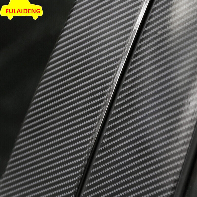 6P for Cadillac XTS 2013-2018 Carbon fiber Sticker Door B,C Pillar Plate Molding