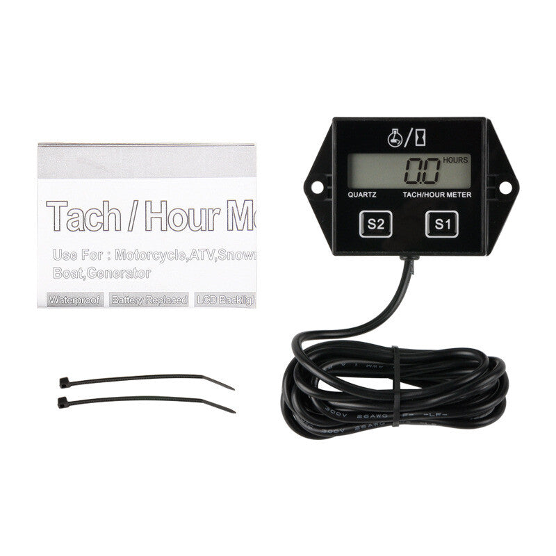 Digital RPM Tach Hour Meter Tachometer Gauge For Motorcycle Dirt Bike 2/4 Stroke