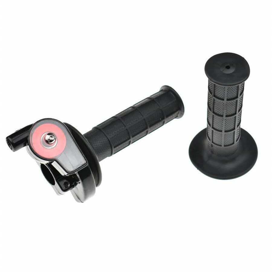 7/8 Universal Motorcycle Black Left Right Handle Throttle Clamp Hand Grip Q