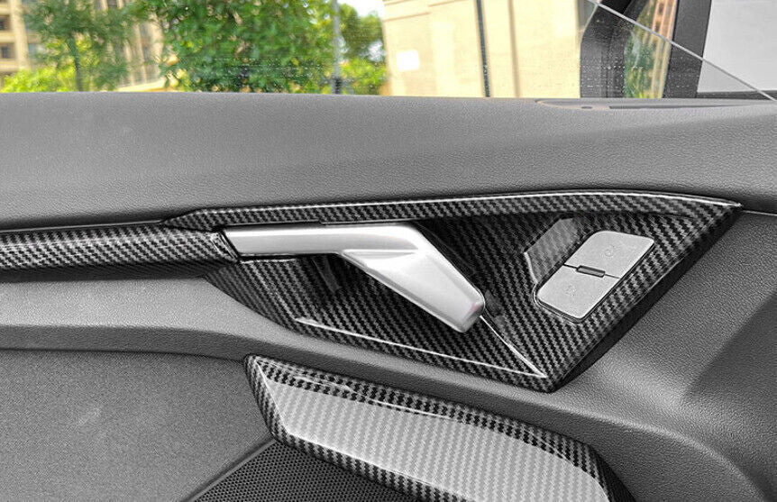 for Audi A3 2022-24 ABS Carbon Fiber Inner Door Handle Frame Decoration Trim 4P