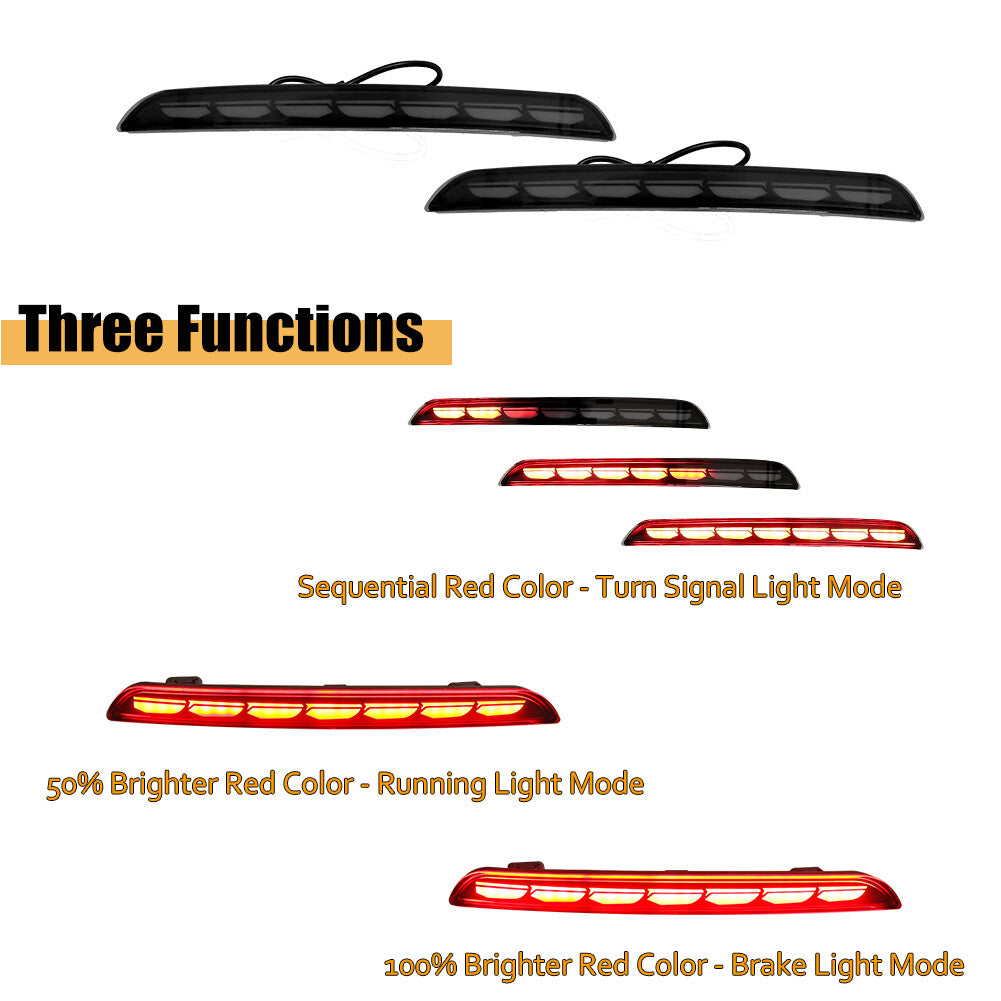 Smoked Bumper Reflector Rear Brake Signal LED Light for for Honda for Civic Sedan 2022- v