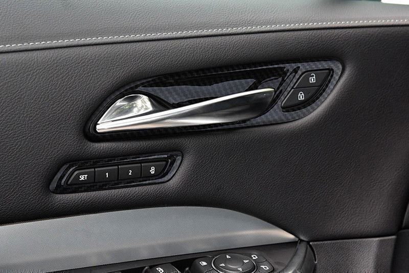 for Cadillac XT4 2019-23 Carbon Fiber Look Inner Door Handle Bowl Cover Trim 4X