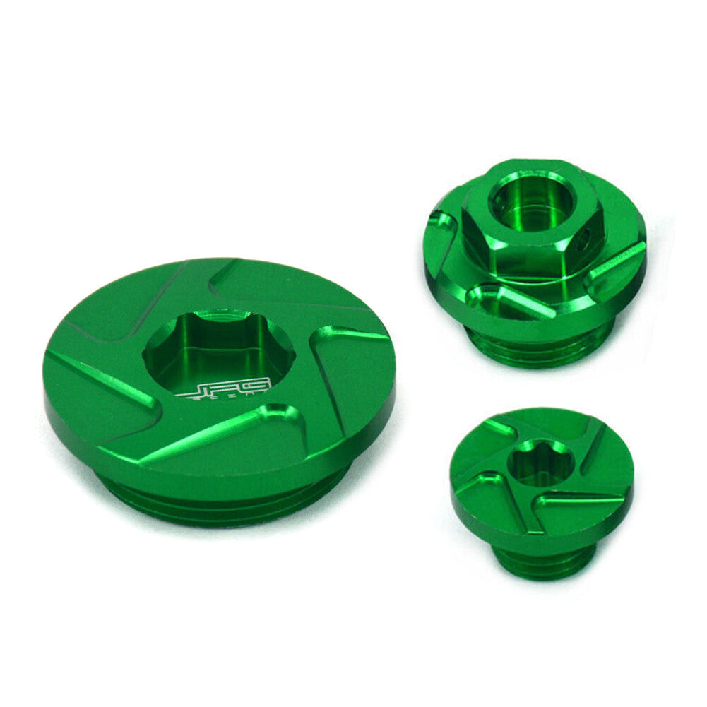 CNC Engine Timing Oil Filter Plugs 3 Pieces fits for Kawasaki KX250 KLX450R Q