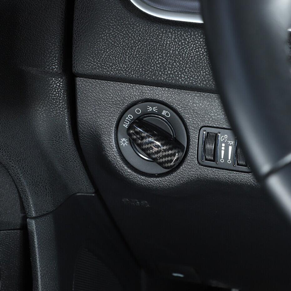 For 2011-2023 for Dodge Charger ABS Carbon Headlight Switch Button Adjust Cover Trim v