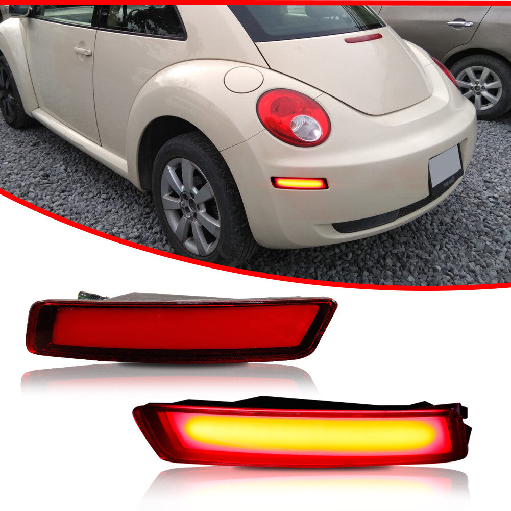 Pack Red Lens LED Reear Fender Side Marker Lights for 06-10 for VW Beetle - v