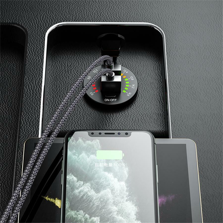 Car Dual USB Fast for Charger Socket 4.8A With LED Digital Voltmeter ON-OFF Switch