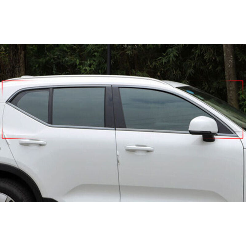 for Volvo XC40 2019-2022 Black Titanium Windows Strip Sill Molding Cover Trim 8x