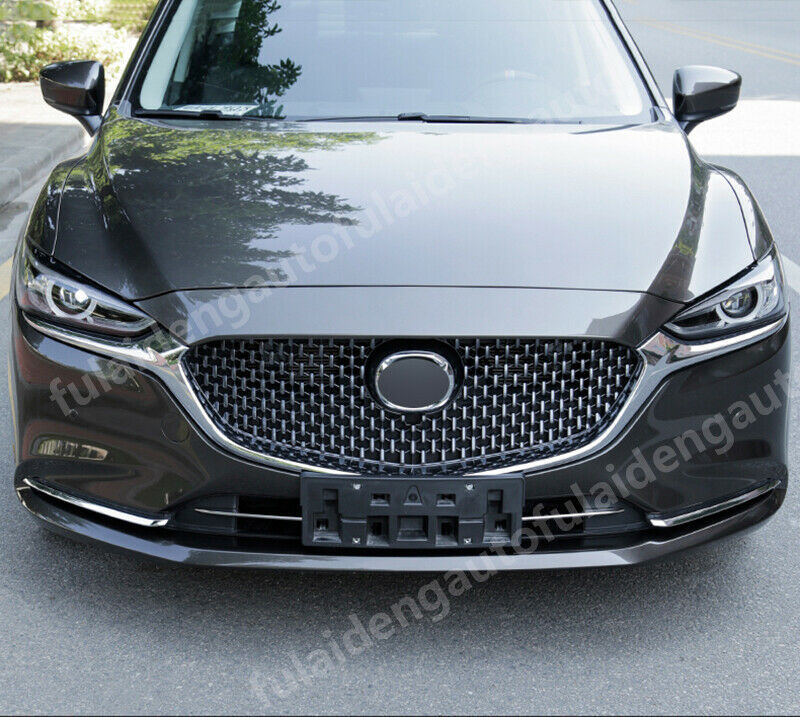 Steel Front Center Grille Lower Strips Cover Trim for Mazda 6 Atenza 2019-2021