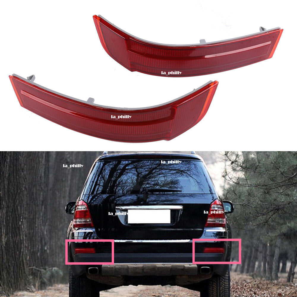 Pair Bumper Mounted Red Reflector Lens Rear LH RH for Mercedes for Benz GL-Class Q