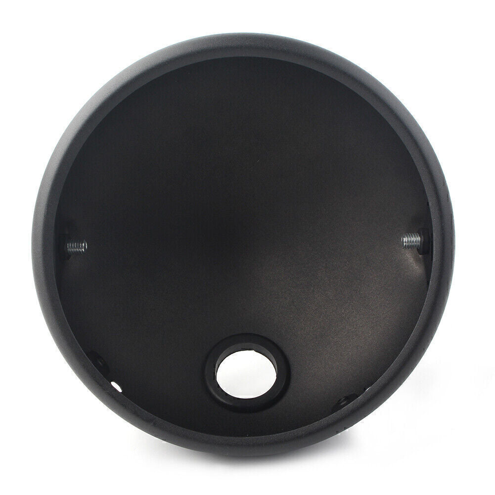 for Harley Motorcycle Matte Black Headlight 7-Inch Retro LED Headlight Shell Q