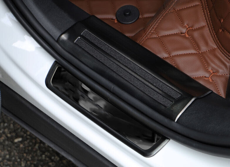 for Volvo XC40 19-22 Black Steel Inner Door Sill Scuff Plate Cover Protector 4x