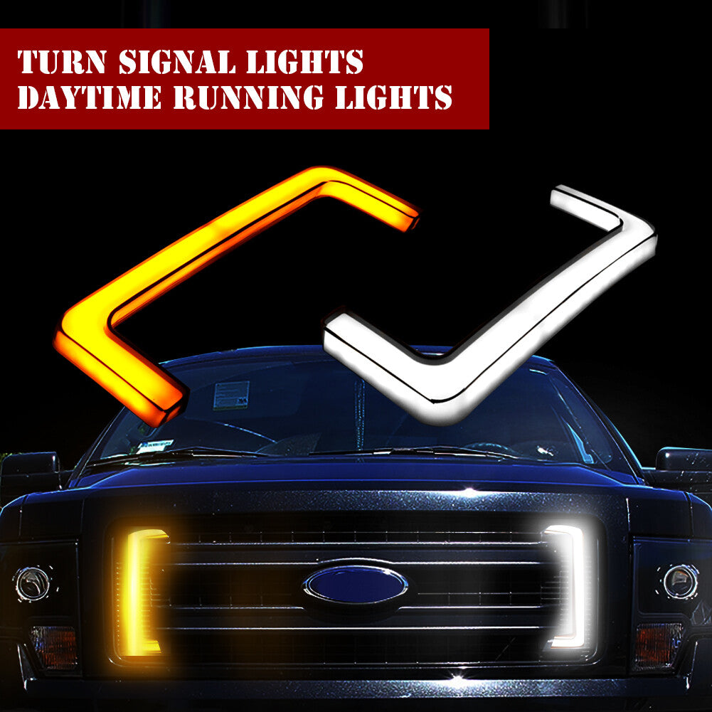 Suitable for 2009-14 Smoke Switch LED White DRL Amber Turn Signal Light- v