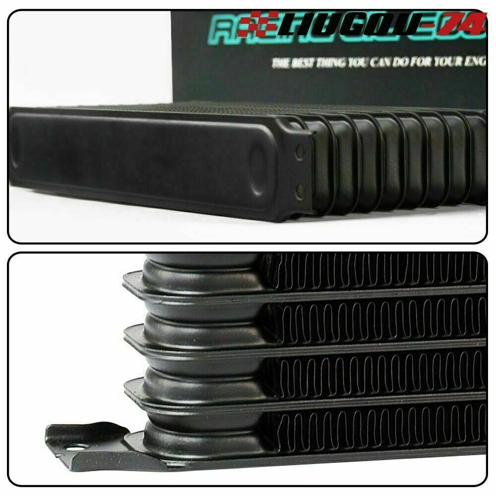 10-line AN-10 universal powder-coated aluminum engine transmission oil cooler Q