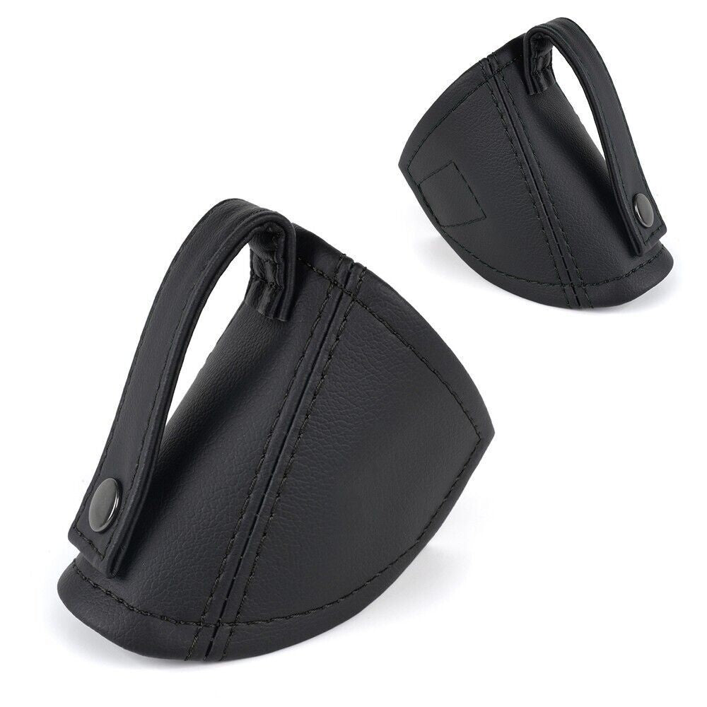 2PCS Black JDM Genuine Leather Bucket for Seat Belt Guide Holder Protector Q
