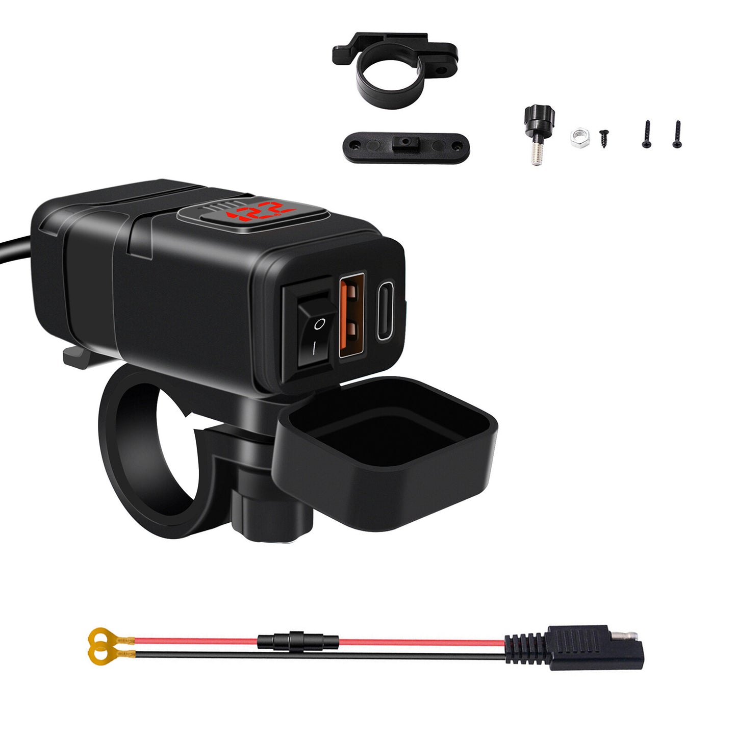 1 PC Motorcycle Dual USB For Phone QC 3.0 Quick Fast Charger Adapter Accessories