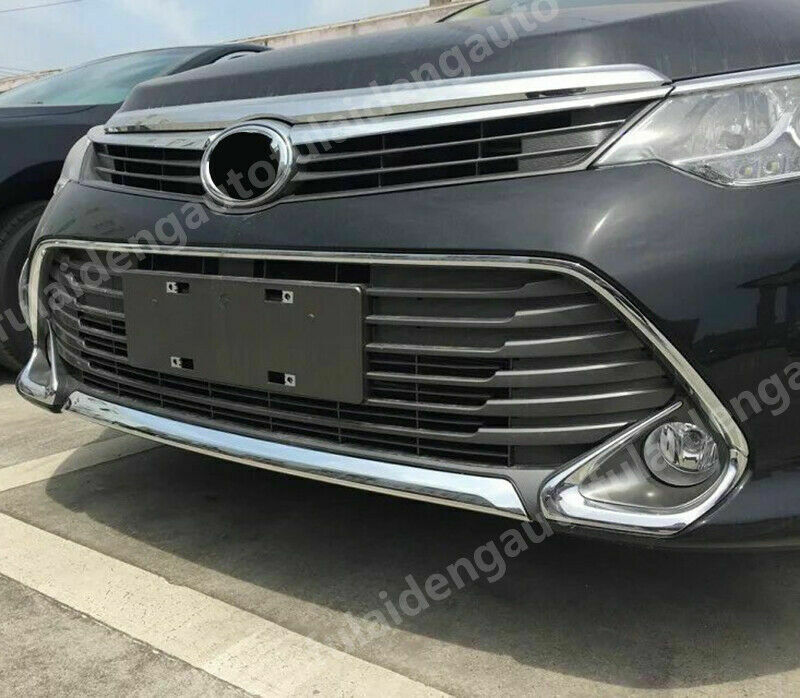for Toyota for Camry 2015-2017 Chrome Style Car Front Bumper Guard Lower Strip Cover